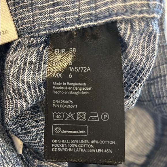 H&M Blue and White Cropped Wide Leg Pants - 6 - Picture 5 of 5